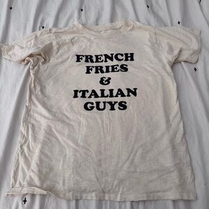 J. Crew Graphic T-Shirt French Fries And Italian Guys size small